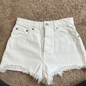 Zara White High Waisted Shorts